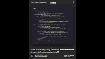 Thumbnail of Music Player HTML CSS JavaScript