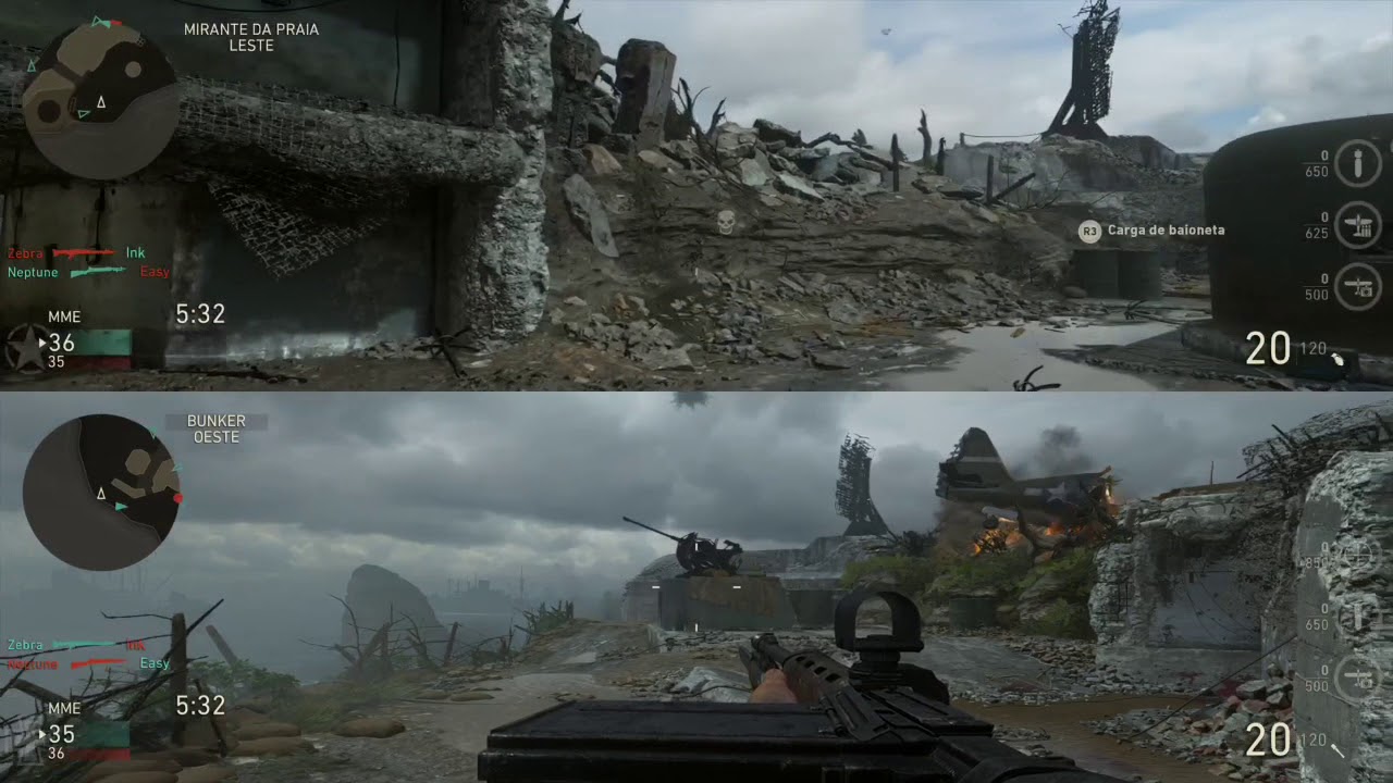 COD WWII - MULTIJOGADOR OFF-LINE (SPLITSCREEN) 