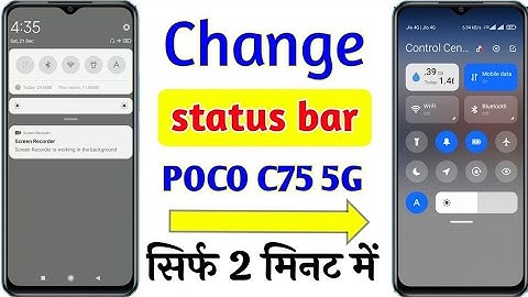 Poco c75 5g status bar change setting | poco c75 5g me notification panel change kaise kare
