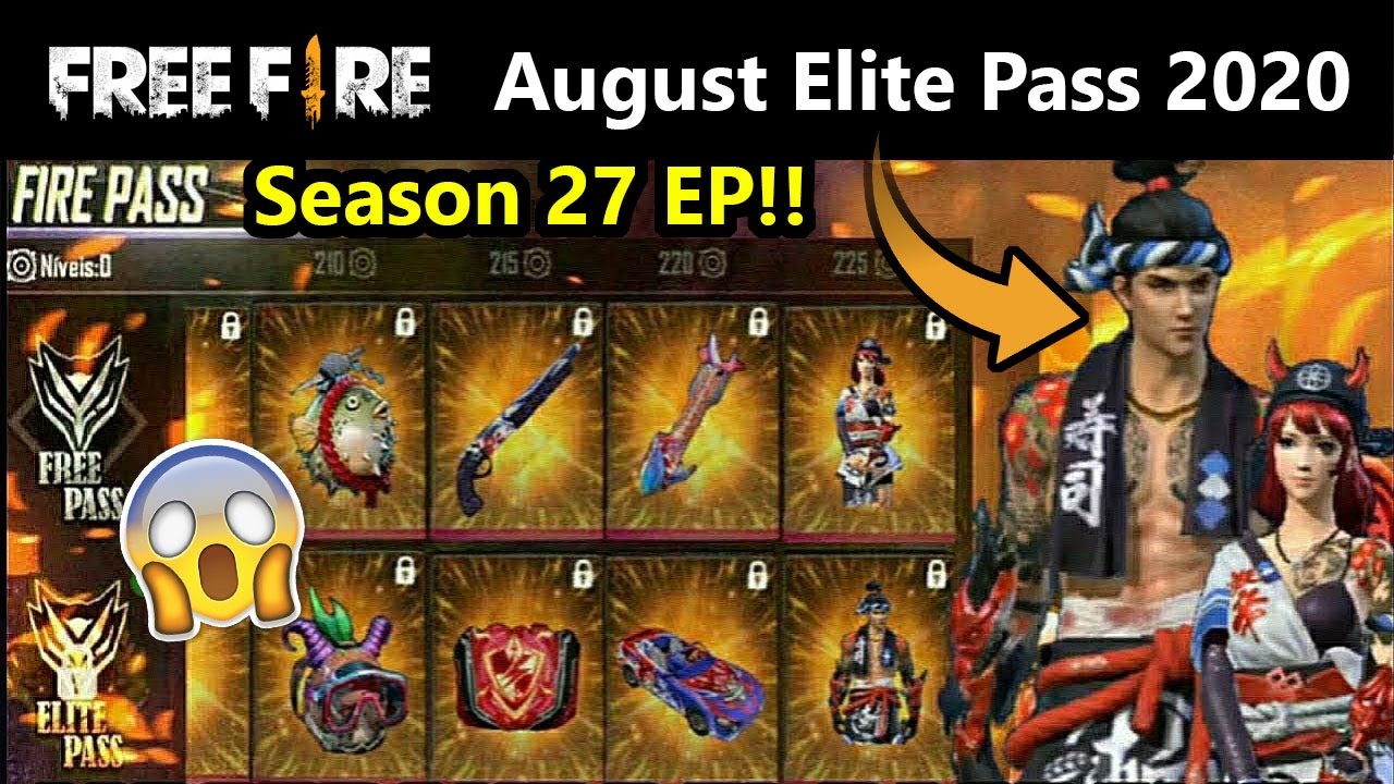 Free Fire August Elite Pass 2020 All Items | Season 27 ...
