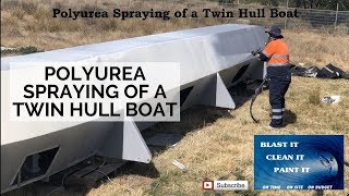 Polyurea Spraying Twin Steel Catamaran Yacht