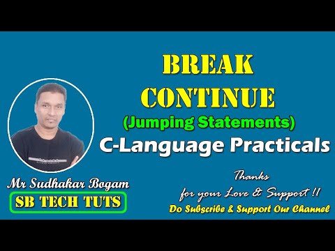Break and Continue in C-Language Practical | Break and Continue | Jumping Statements | C-Language