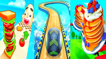 Sandwich Runner vs Going Balls vs Pancake Run Speedrun Gameplay Part 1