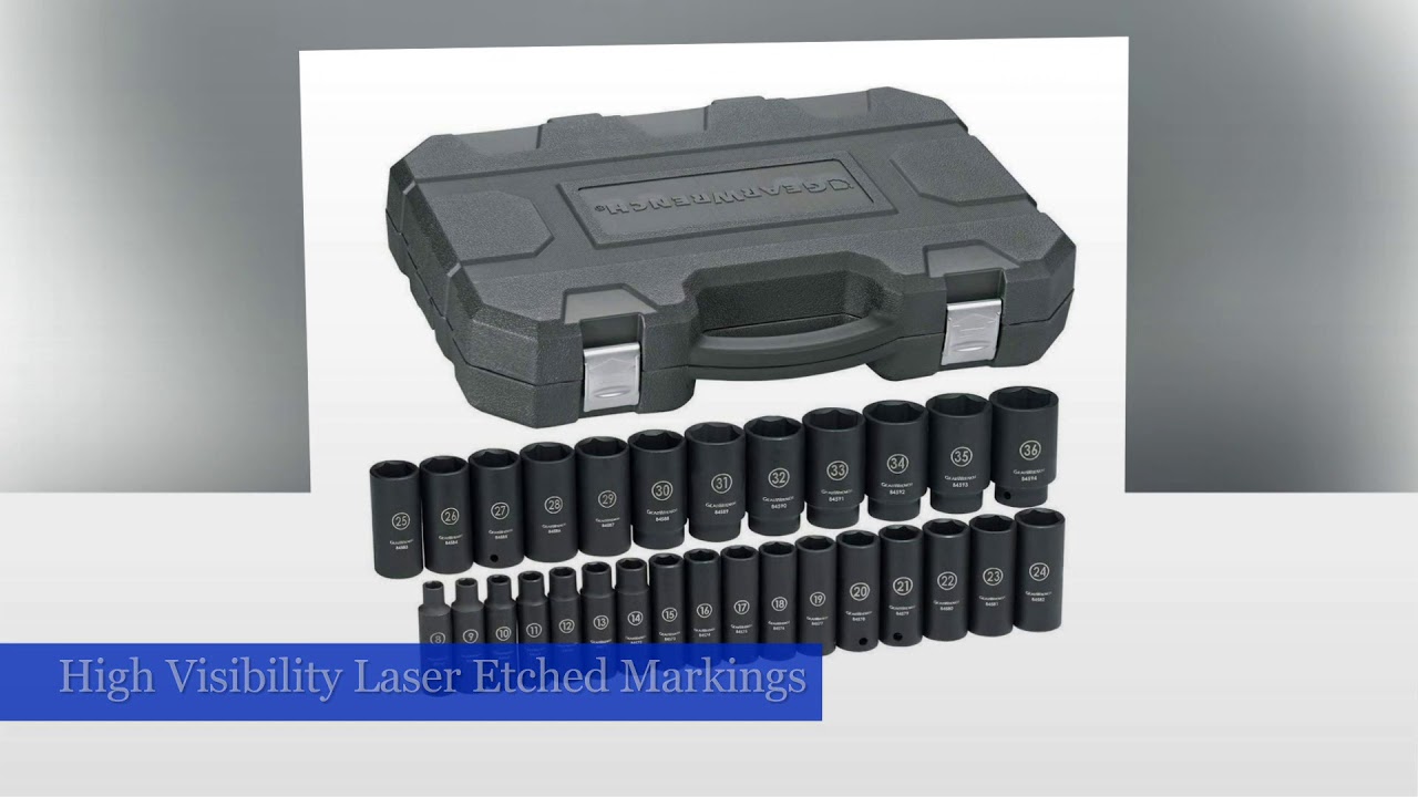 GearWrench 84935N 1/2" Drive Deep Metric Impact Socket Set (29 Piece ...