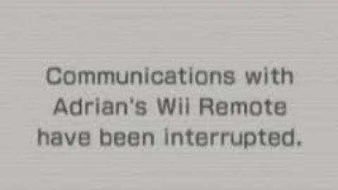 Wii Sports Resort Wii Remote Disconnection Erorr