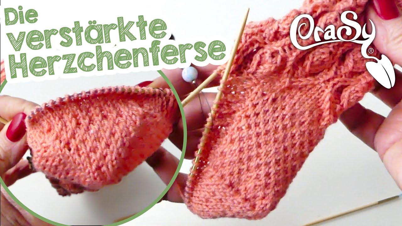 Verstärkte Bumerangferse stricken