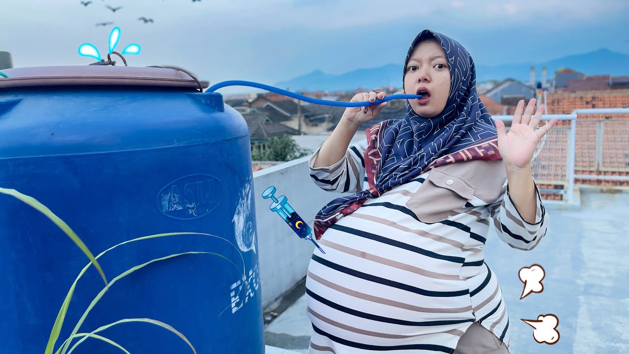 TIBA TIBA KONTRAKSI ⁉️ GARA2 MINUM AIR TOREN PAKE SELANG🤰🏻