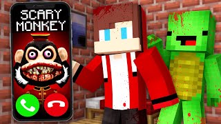 Why SCARY MONKEY Called JJ and Mikey at Night in Minecraft? - Maizen screenshot 5