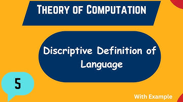 Descriptive Definition of Language | Theory of Computation | Hindi/Urdu