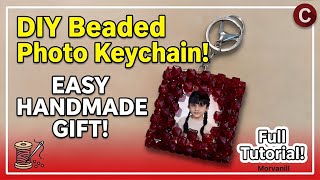 DIY Beaded Photo Frame Keychain Tutorial | Easy Handmade Gift Idea 📸✨
