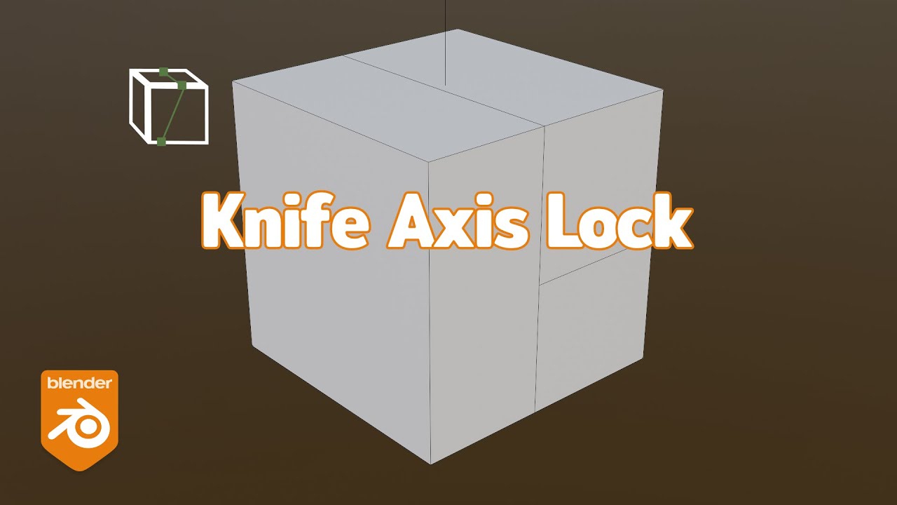 How do you use the knife axis lock for hard-surface modeling in Blender 3D?