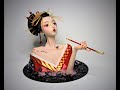 Japanese traditional Oiran polymer clay sculpture making process