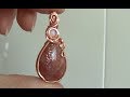 Cabochon Pendant with Accent Stone Wire Wrap Tutorial
