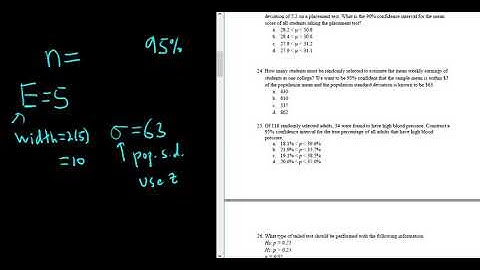 #24. Sample Size needed to Estimate a Mean given the Margin of Error with StatCrunch
