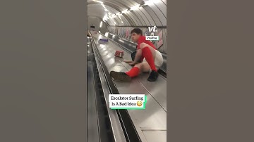 Escalator surfing is a bad idea 😳