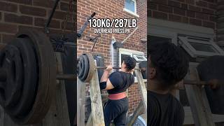 130KG overhead press #bodybuilding #powerlifting #shoulderworkout #gym
