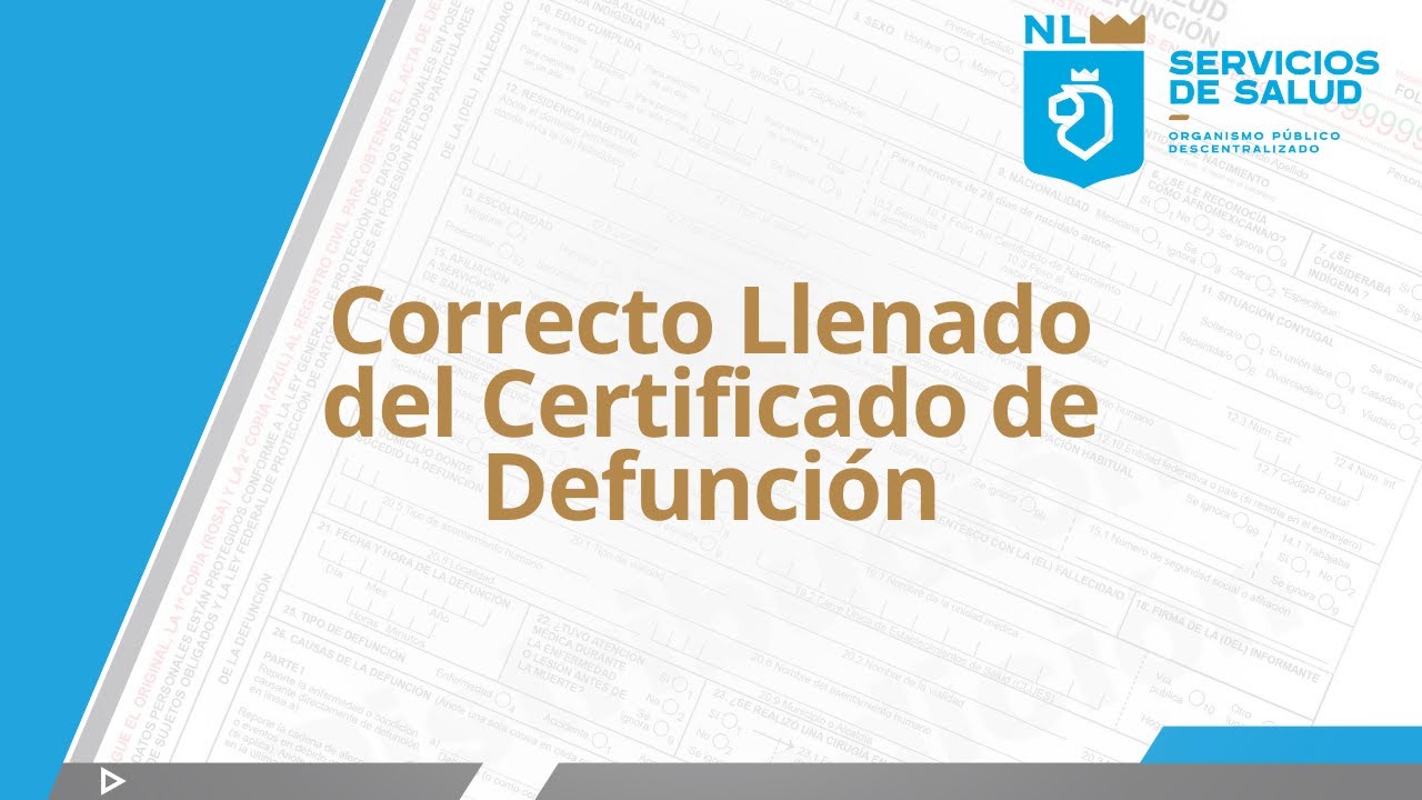 Correcto llenado del Certificado de Defunción y Muerte Fetal. - YouTube