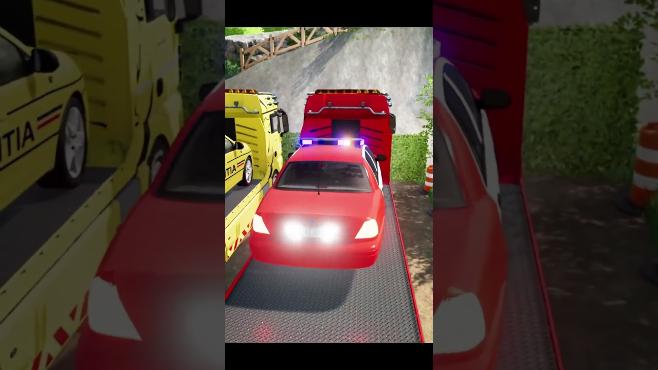 Police car toy car animation 