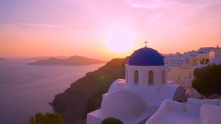 Santorini Dreams 🇬🇷 Relaxing Greek Music & Aegean Sunset Views 