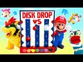 Fizzy &amp; Super Mario VS Three Eye &amp; Bowser Disk Drop Game | Fun Games For Kids