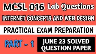 P1 - MCSL 016 Practical Exam | MCSL 016 Lab Question Paper Solution | MCSL 016 Viva Important Que...