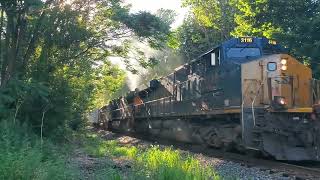 CSX mixed freight train with a GP40-2 climbing Pars ridge to meet empty coal 6/19/26