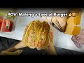 Making a Special Burger Loaded with Meat &amp; Cheese | POV Fast Food Kitchen Experience 🍔🔥
