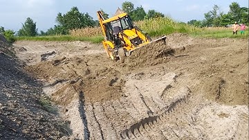 JCB Backhoe Loader-Leveling a Plot of Farming Land-JCB Dozer