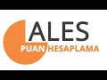 ALES Puan Hesaplama (YENİ SİSTEME UYGUN)