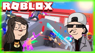 BATAILLE DE PEINTURE EN EQUIPE - Roblox Big Paintball Quentin et Florine