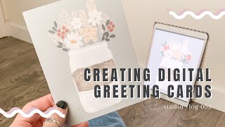 STUDIO VLOG 003 -  A quick trip to Michaels and creating DIGITAL GREETING CARDS!