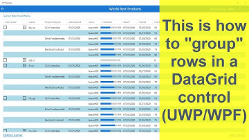 This is how to group rows in a DataGrid control (UWP/WPF)