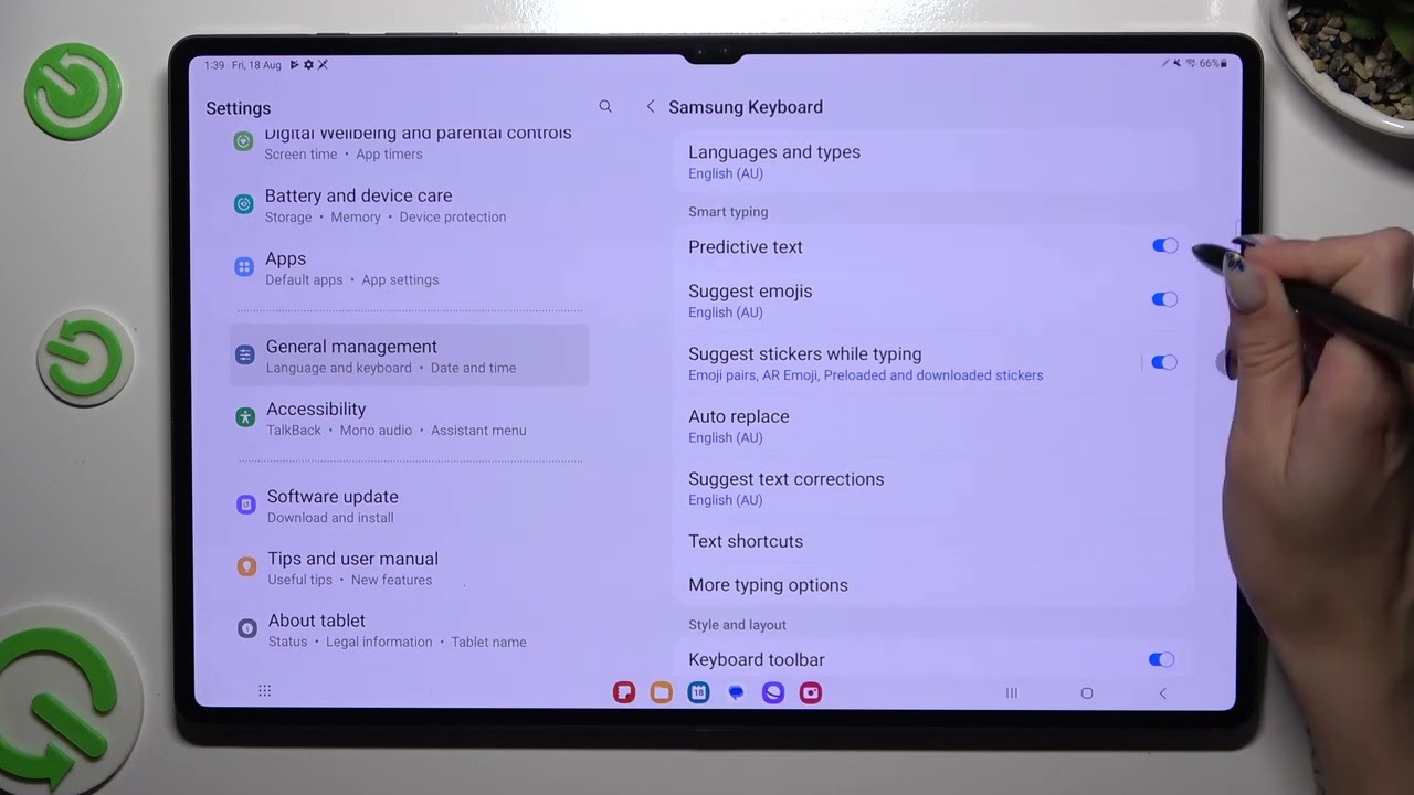 How to Turn On & Off Predictive Text on Samsung Galaxy Tab S9 Ultra?
