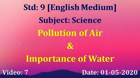 Std9 Science "Natural resources : Air pollution and it