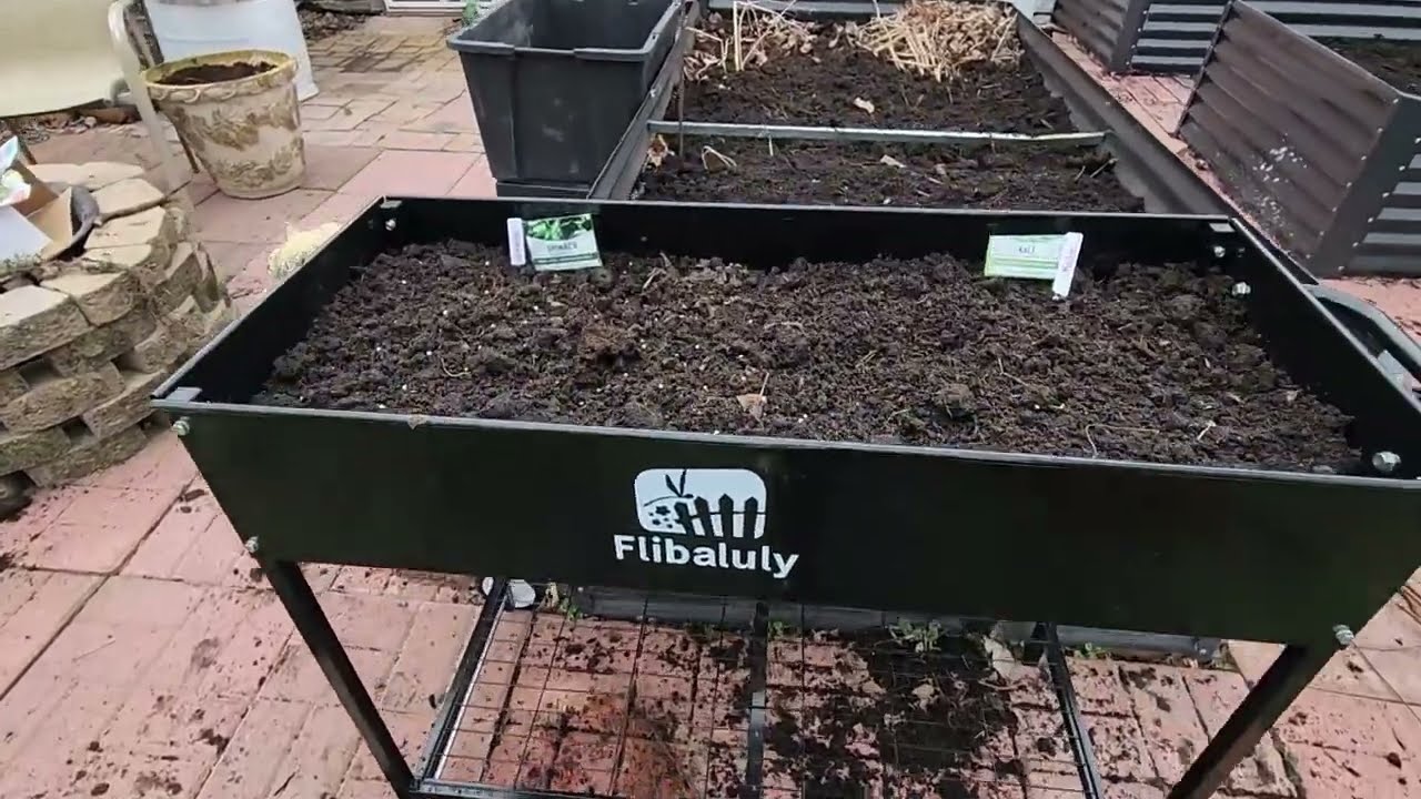 Raised Planter Box with Wheels Mobile Raised Garden Bed on Wheels Elevated Garden Cart 