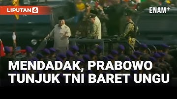 Tiba-Tiba Presiden Prabowo Tunjuk TNI Baret Ungu saat Inspeksi Pasukan I Liputan6
