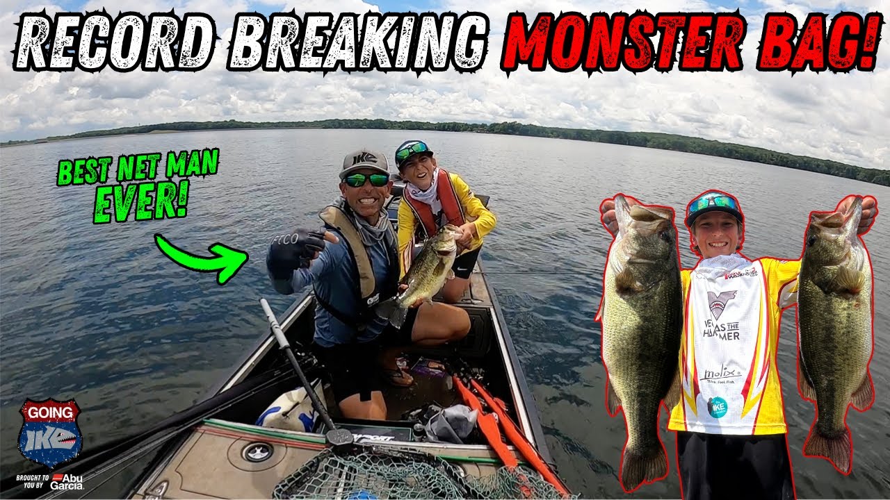 My SON Catches a Record Breaking Bag! (MONSTER BASS!)