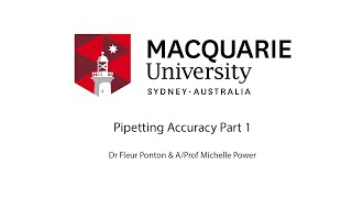 Pipetting Accuracy Part 1