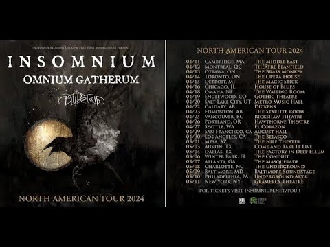 Insomnium, Omnium Gatherum and Wilderun 2024 North American tour announced!