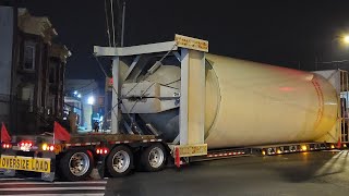 Two Huge Oversize Load Cylinders Being Escorted On East 233rd Street In Wakefield, The Bronx, NYC News