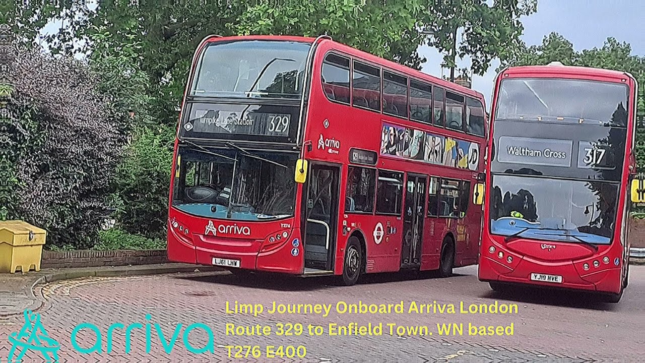 Limp!! Ride. Journey Onboard Route 329. Arriva London Alexander Dennis Enviro400 ADL, T276, LJ61LHW.