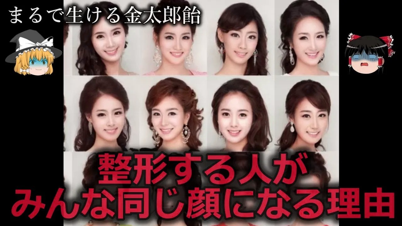 【ゆっくり解説】一目でわかる整形顔...整形する人がみんな同じ顔になる理由をゆっくり解説