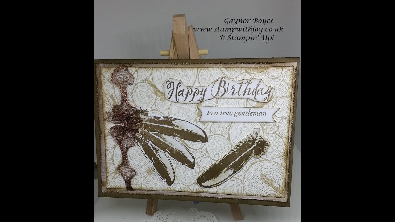 Masculine card #1 using Stampin' Up! Feather together products of glycolysis