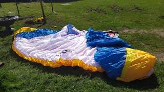 NEW OZONE RUSH 5, size S (65-85kg), less than 30 min. of flight (used paraglider for sale)