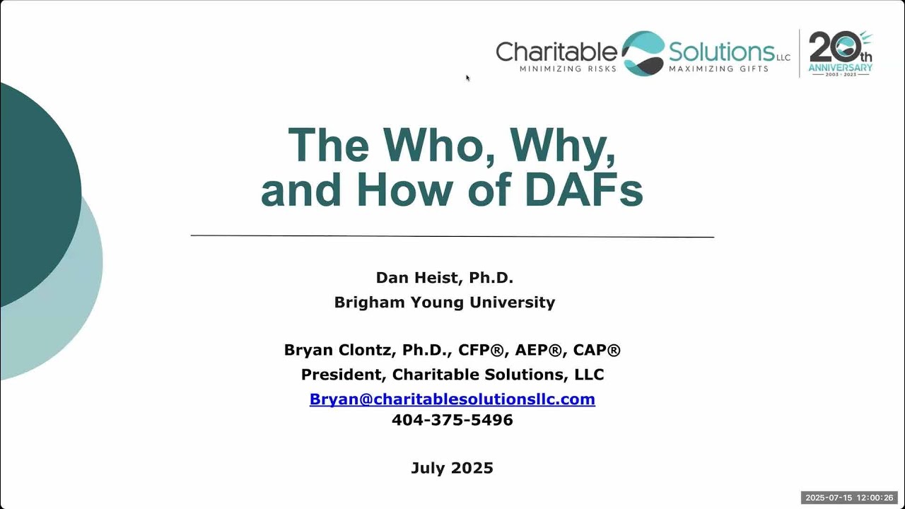 The Who, Why and How of the Donor Advised Fund Sector