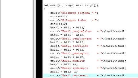 Operator Aritmatika Bahasa C
