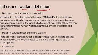 material welfare definition of economics