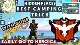 BEST TRICK TO PUSH RANK IN FREE FIRE | BEST HIDDEN PLACES FOR CAMPING & SURVIVE | 100% WORKING screenshot 5