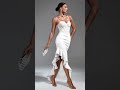 Lace Corset Bodice Ruffle Hem Satin Gown