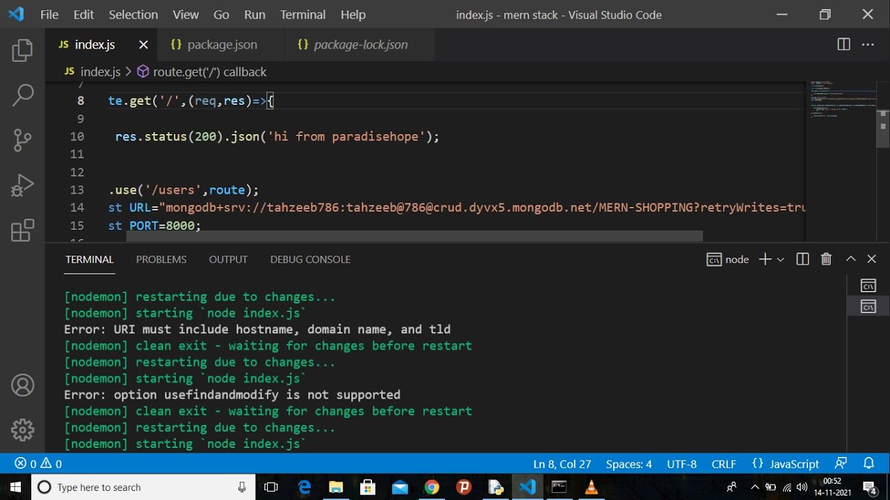 Error: Option Usefindandmodify Is Not Supported || #Mongoose || #Nodejs || #Reactjs